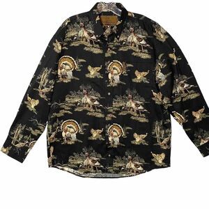 Legendary Whitetails Black Turkey Button Long Sleeve Shirt Men's Size Medium